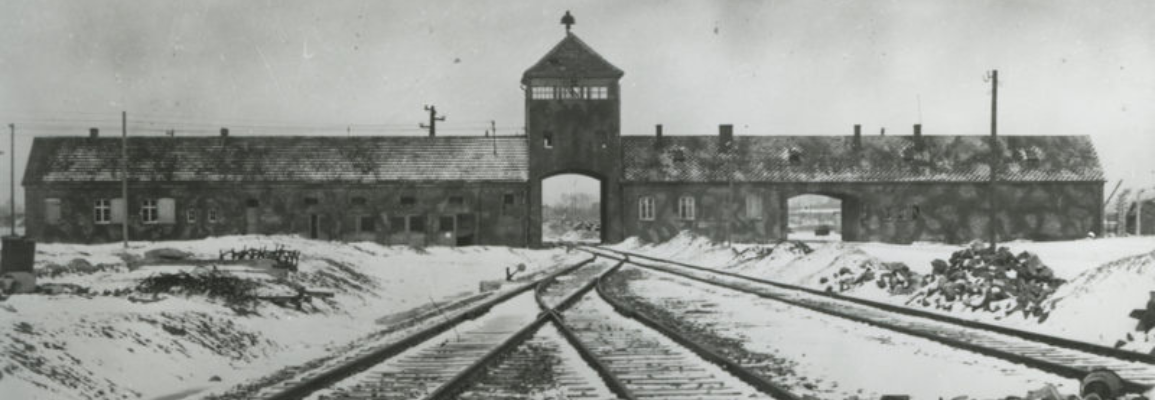 Entrance to Auschwitz II-Birkenau was through what prisoners called the “Gate of Death.” Auschwitz was a major railway hub—a convenient location for the Nazis to bring Jews from all over Europe. Photo from mjhnyc.org/blog/auschwitz-history-an-introduction.