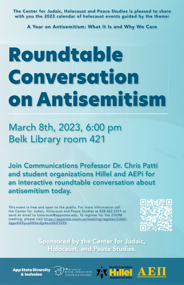 Roundtable Conversation on Antisemitism with Dr. Chris Patti and Amy Hudnall