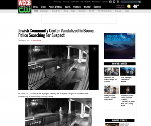 Jewish Community Center Vandalized In Boone, Police Searching For Suspect